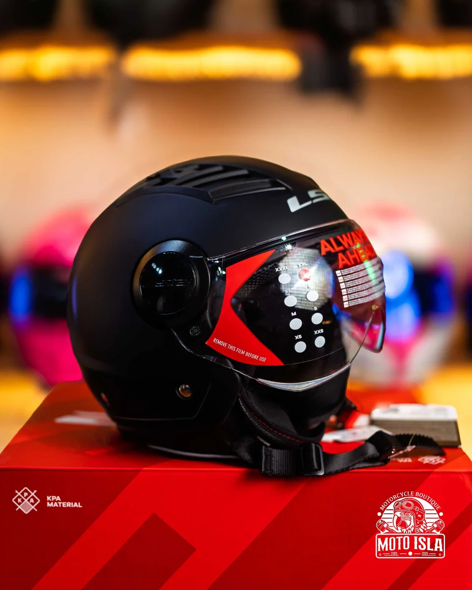 CASCO ABIERTO LS2 AIRFLOW SOLID NEGRO L