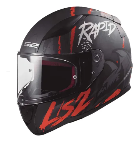 CASCO CERRADO LS2 RAVEN XXL NGO/BCO/ROJ/MATE FF353