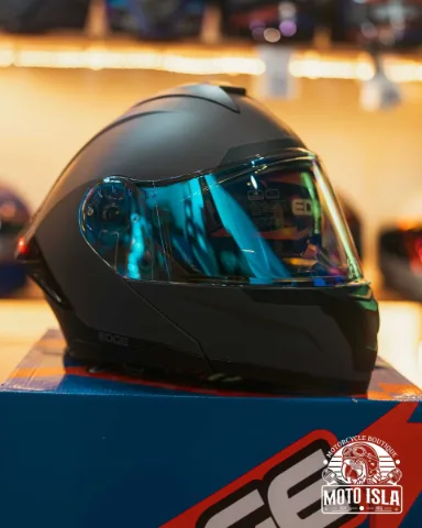 [EG-90.12.4.LBM] CASCO EDGE ABATIBLE BOSTON REX NEGRO DOT/ECE CON LUZ LED XL