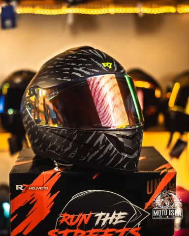 CASCO ABATIBLE R7 RACING ALFA CON LED DOBLE MICA DOT XL ANIMAL-TEXTURA