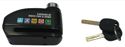 CANDADO DISCO FRENO PROMOTO CON ALARMA CDA1 NEGRO