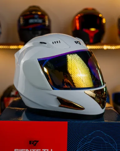CASCO CERRADO R7 RACING EON DOT S BLANCO