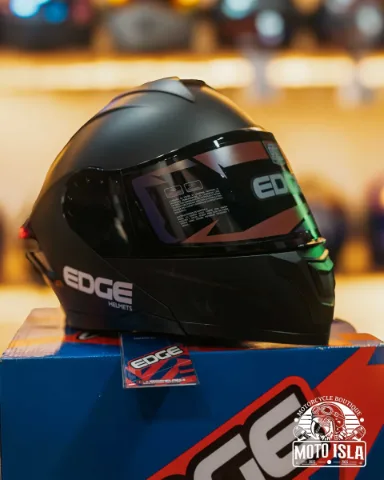 [EG-90.7.3.DM] CASCO EDGE ABATIBLE BOSTON NEGRO DOT/ECE C/LUZ LED L