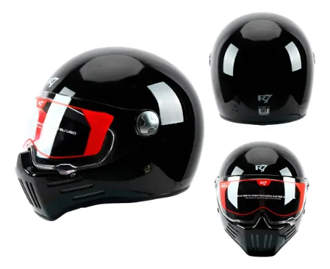 CASCO CERRADO R7 RACING CLANCY DOT XL NEGRO
