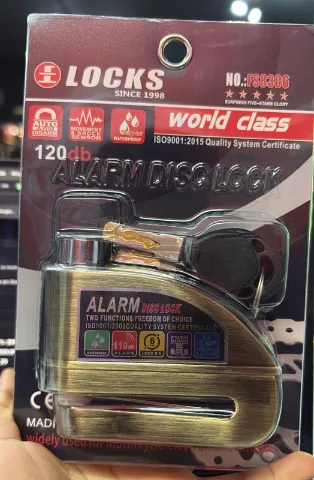 CANDADO DISCO FRENO LOCKS CON ALARMA ORO